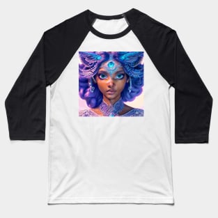 Portrait of Owl Goddess Baseball T-Shirt